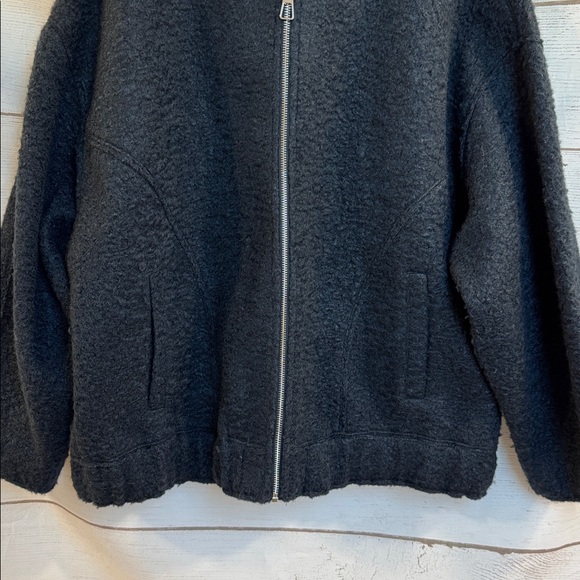 ZARA Black Fleece Teddy bomber Jacket Medium Large - Picture 6 of 10
